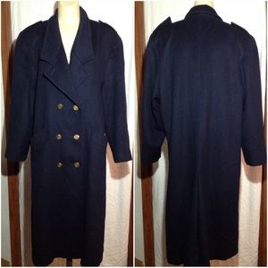 Womens Vtg Jofeld Double Breasted Wool Blend Coat
